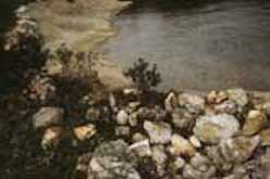 Rocks lining edge of Fano Lake